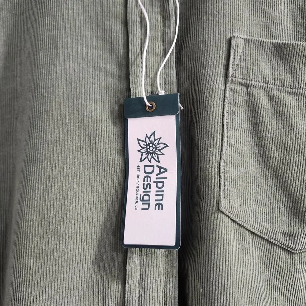 ❤️NWT❤️ Alpine Design Olive Men's Casual Button Down Shirt - Picture 6 of 14